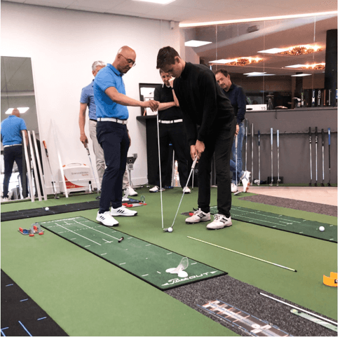Coach guides a player through the eye-line test
